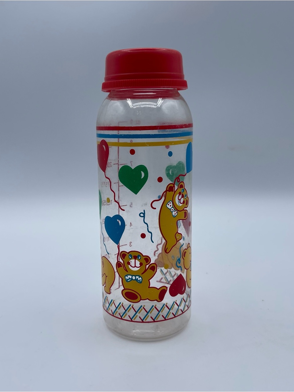 Vintage 1990s baby playtex plastic bottle rare collectible colorblock balloons